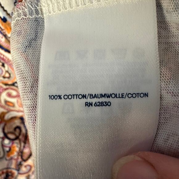 Lands’End womens long sleeve T Paisley colorful Pima cotton feminine cozycore ￼ - Picture 6 of 10